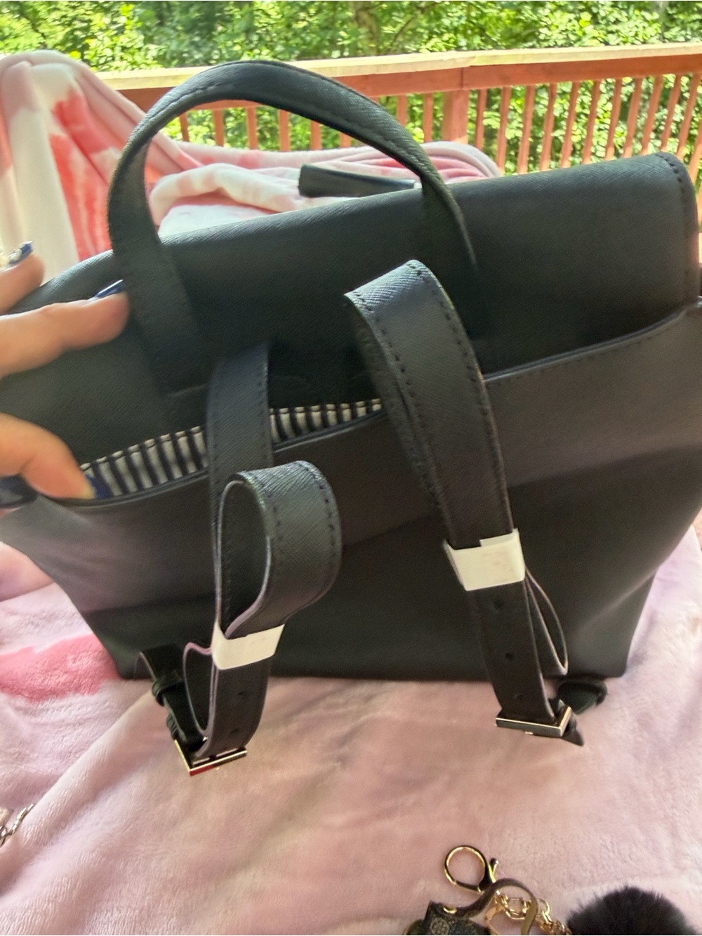 kate spade Summerville Rd Megyn Backpack Free Scarf/ks Card Holder/Pom Pom - Picture 7 of 7